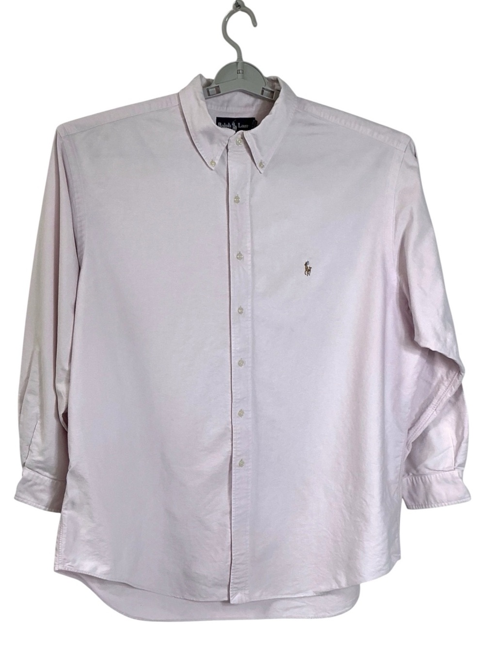 Ralph Lauren Button Down Shirt 100% Cotton Pale Patel Pink Mens Size 18 34/3